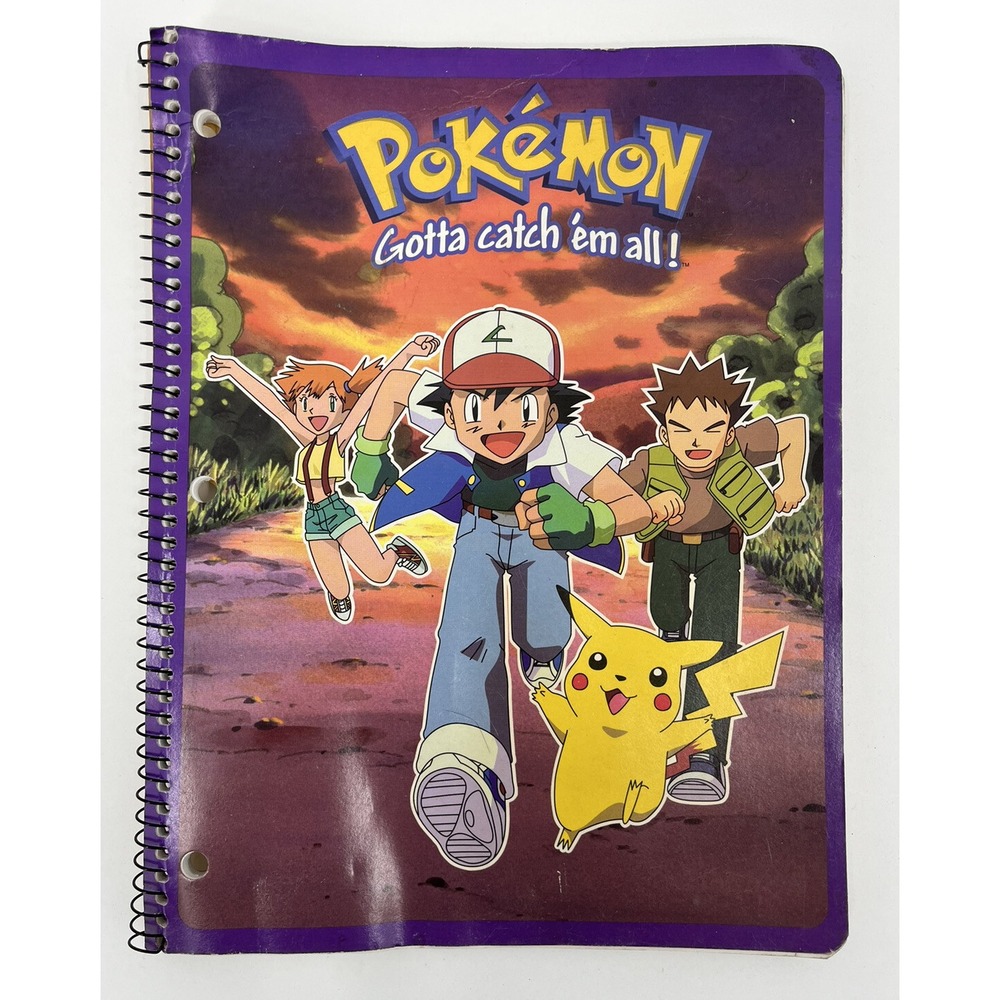 Vintage 1998 1999 Pokémon School Spiral Notebook Gotta Catch 'em All